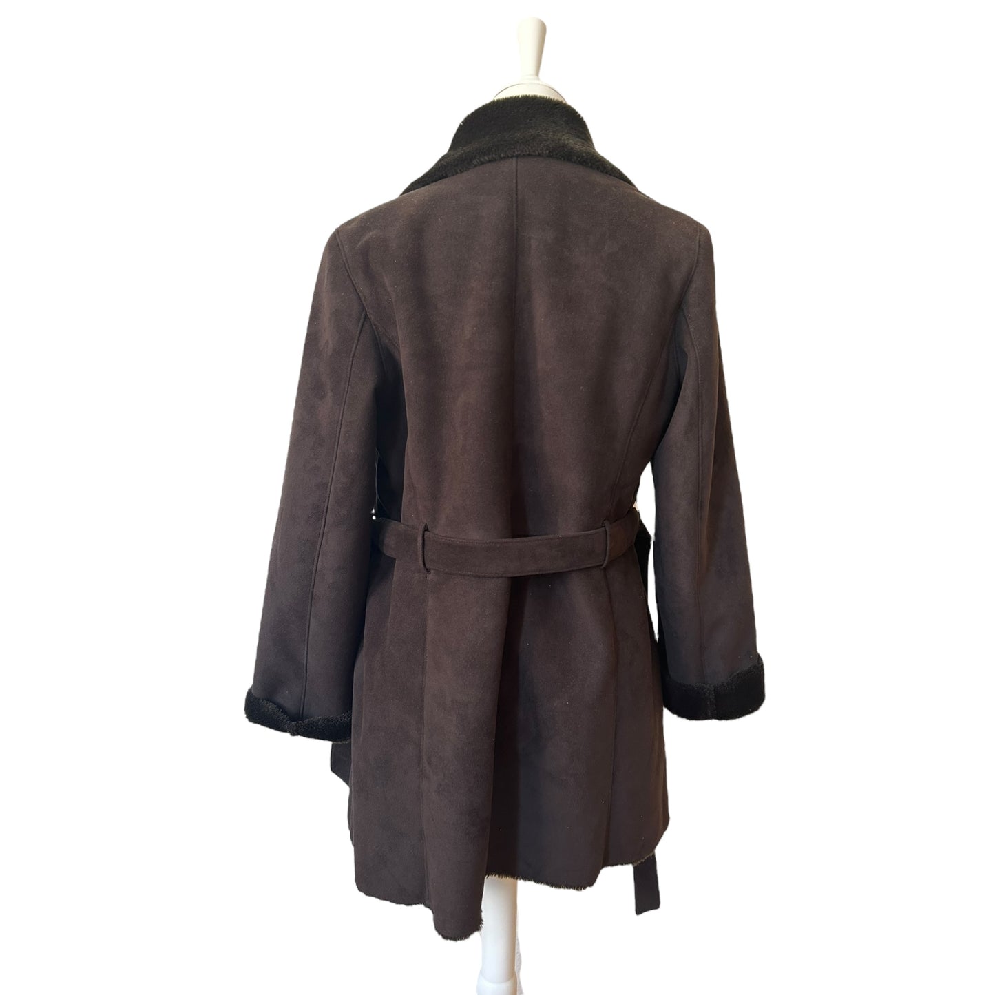 Vintage Balmain faux fur brown coat/ IT40 / S