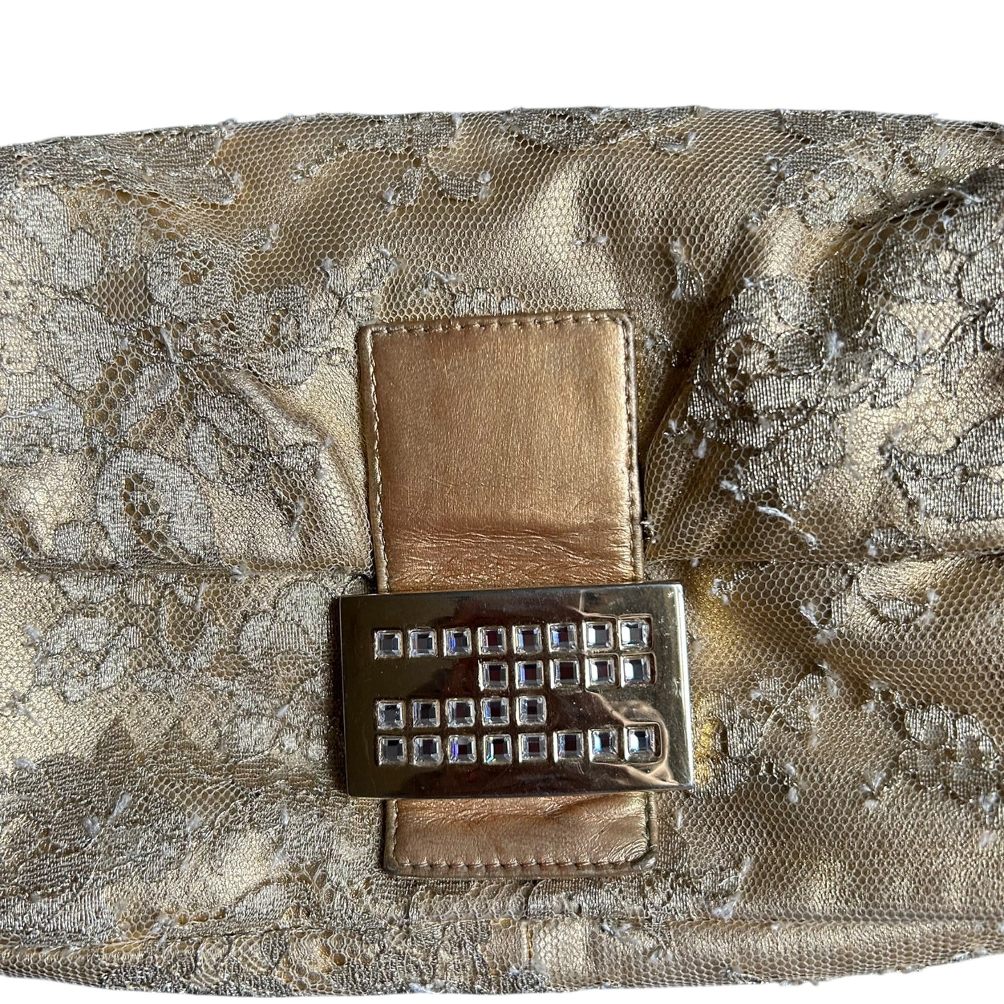Vintage Fendi lace crystal baguette bag