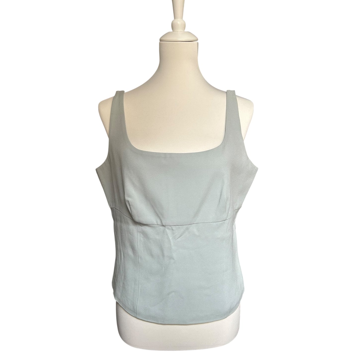 Valentino Roma Mint Green Silk Blend Top – Structured Sleeveless Designer Tank