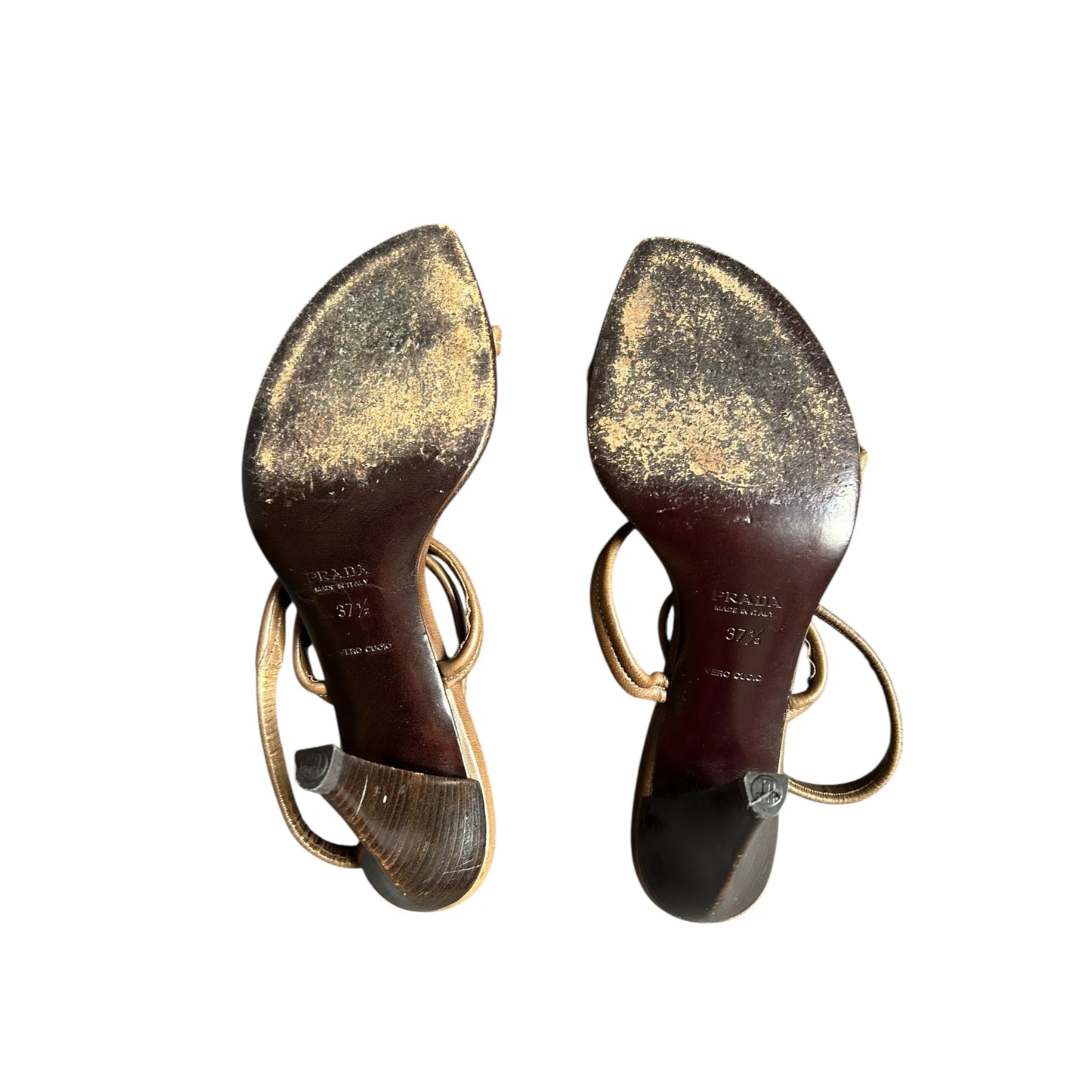 Vintage Prada brown leather sandals/ 37.5