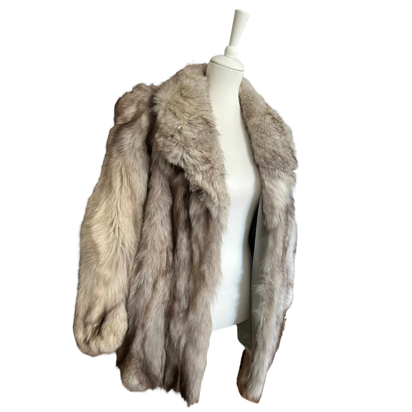 Vintage Fur white fox midi coat