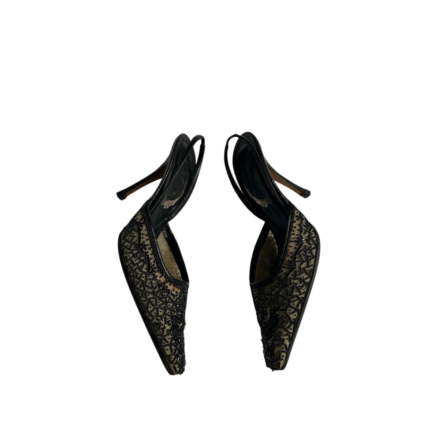 Vintage Rene Caovilla sequenced sling back heels / 38.5