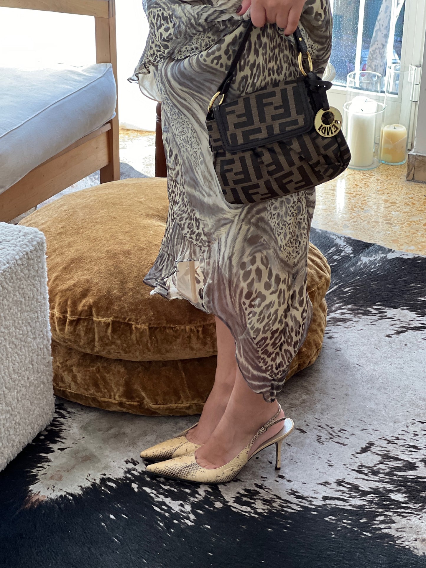 Vintage Dolce&Gabbana python slingback heels / 39