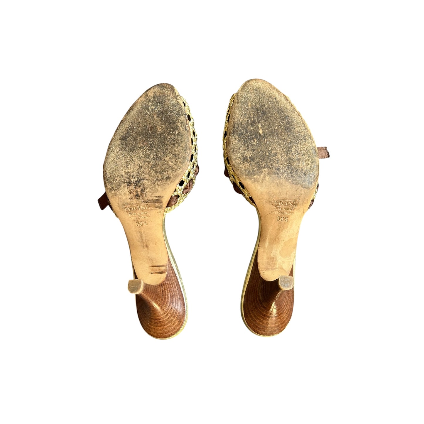 Vintage Vicini by Zanotti bronze bow tie mules / 38.5