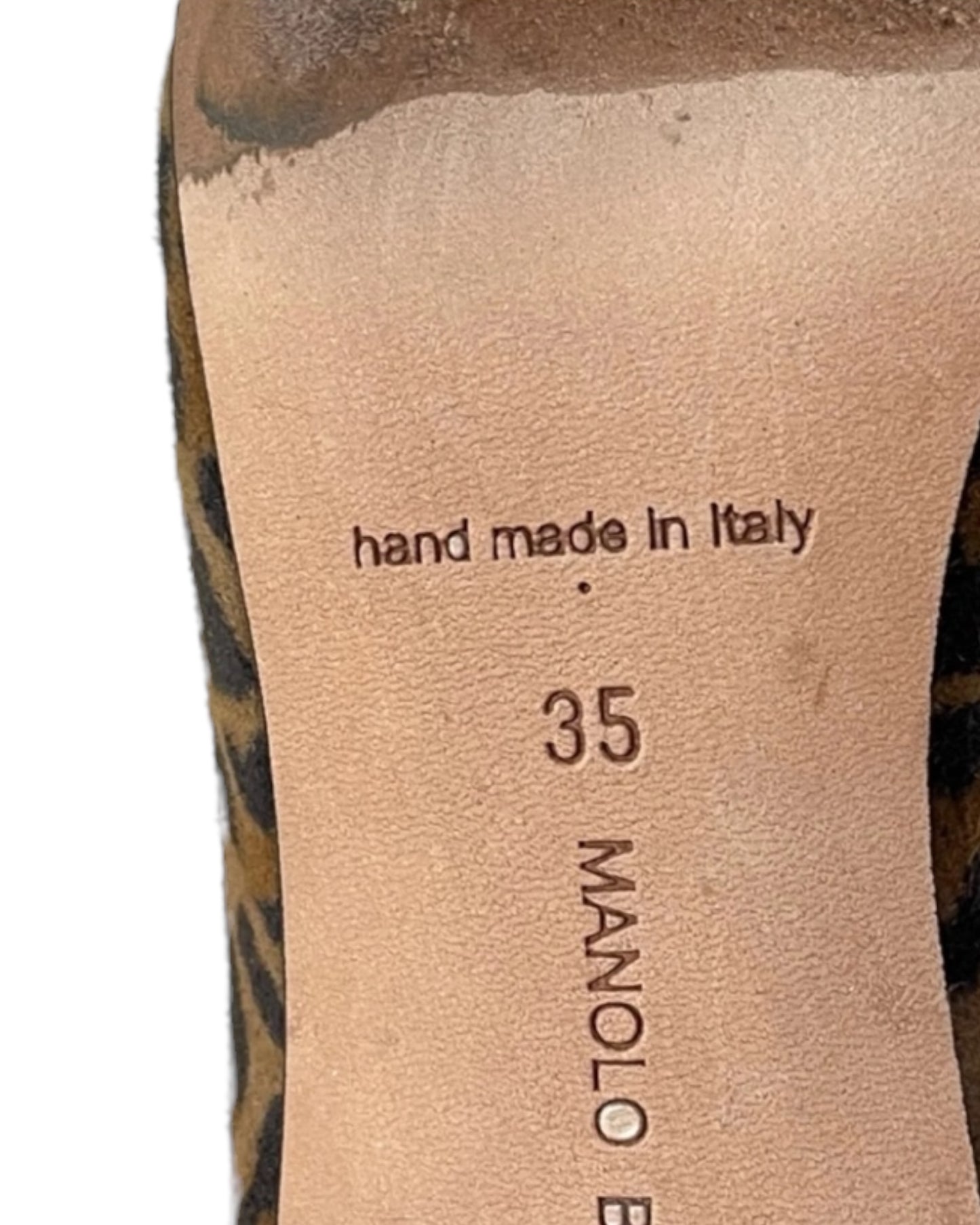 Vintage Manolo Blahnik leopard print heels