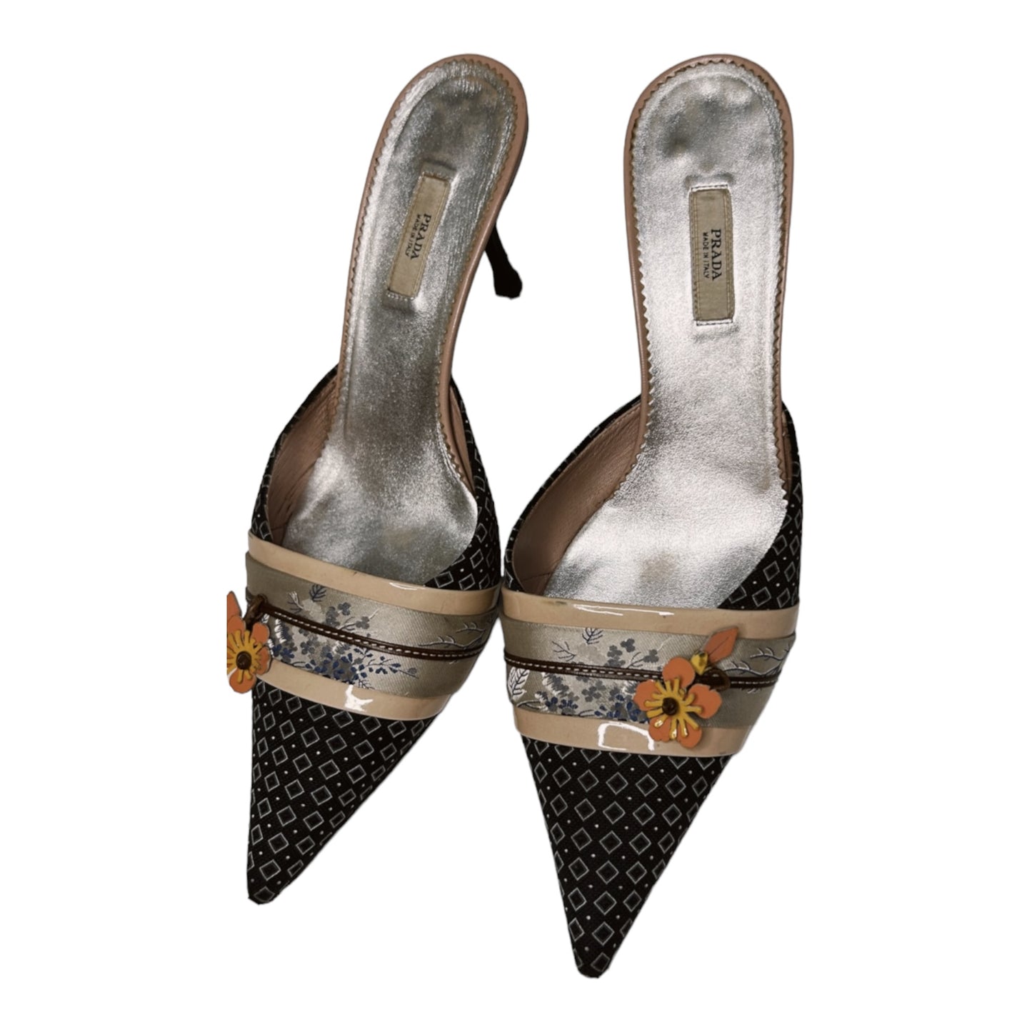 Vintage Prada floral mules/37