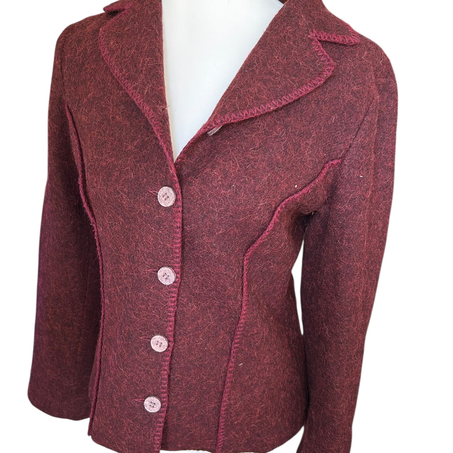Vintage Cavalli mohair wool burgundy blazer