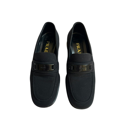 Vintage Prada black logo loafer / 36.5