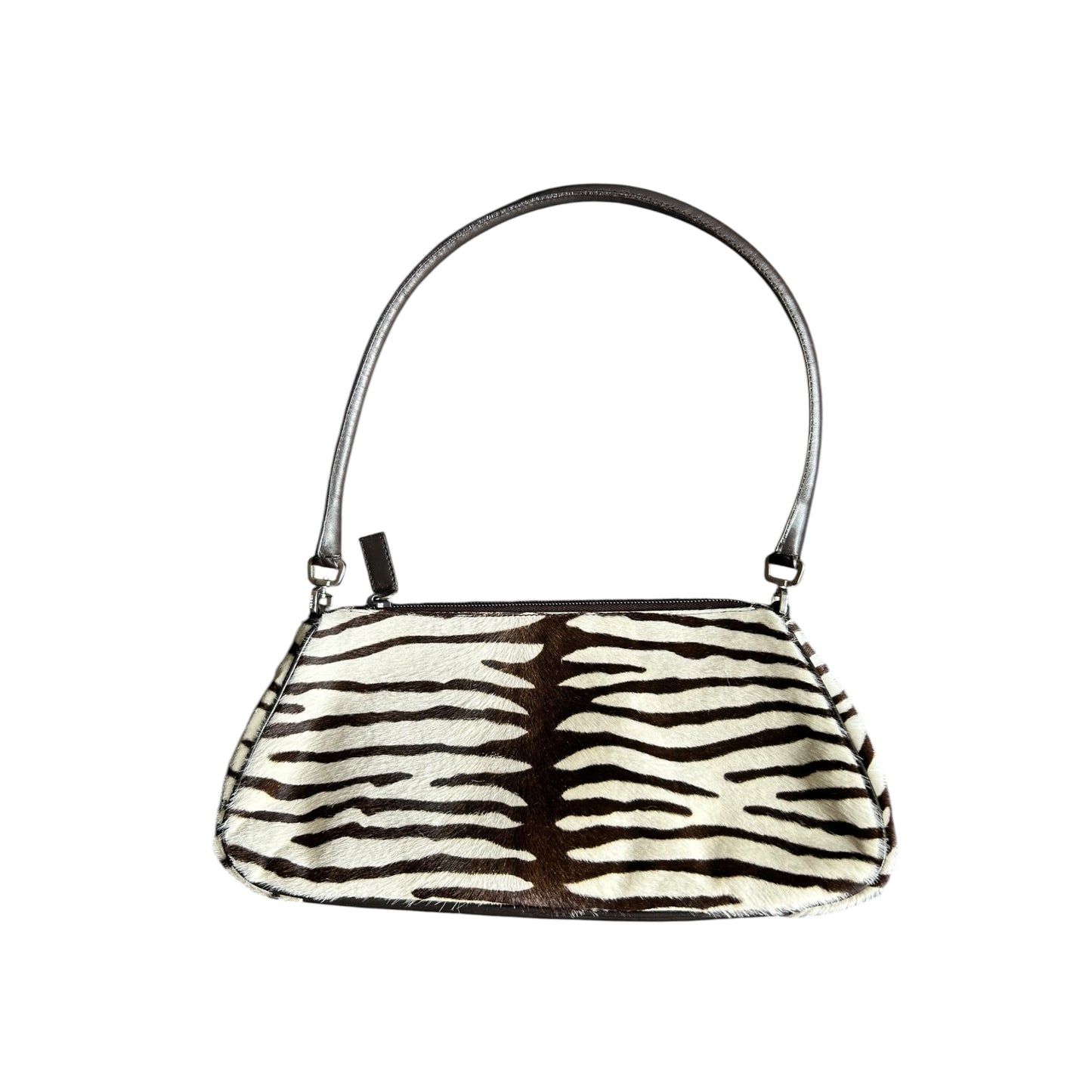 Vintage Prada pony hair zebra animal print shoulder bag