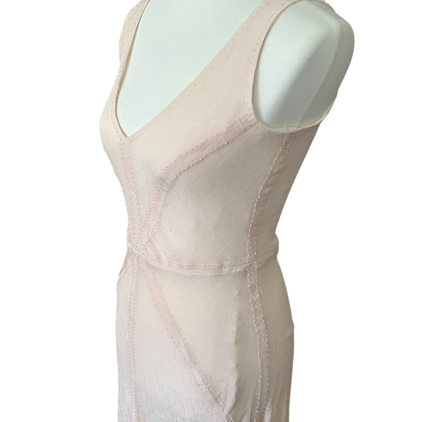 Vintage rare Cerrutti 1881 100% silk beaded rose maxi gown