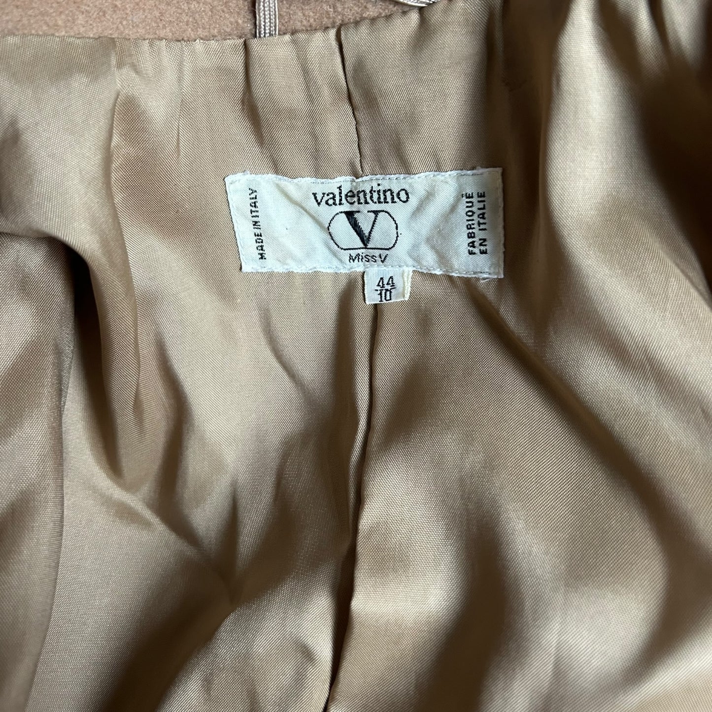Vintage Valentino Camel Wool Coat – Belted Tailored maxi Coat Classic Italian Luxury Outerwear – Made in Italy