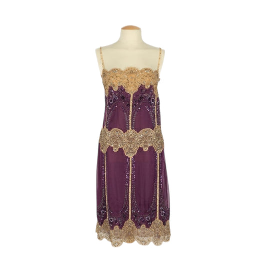Vintage Valentino 2005 purple sequined lace dress NWT