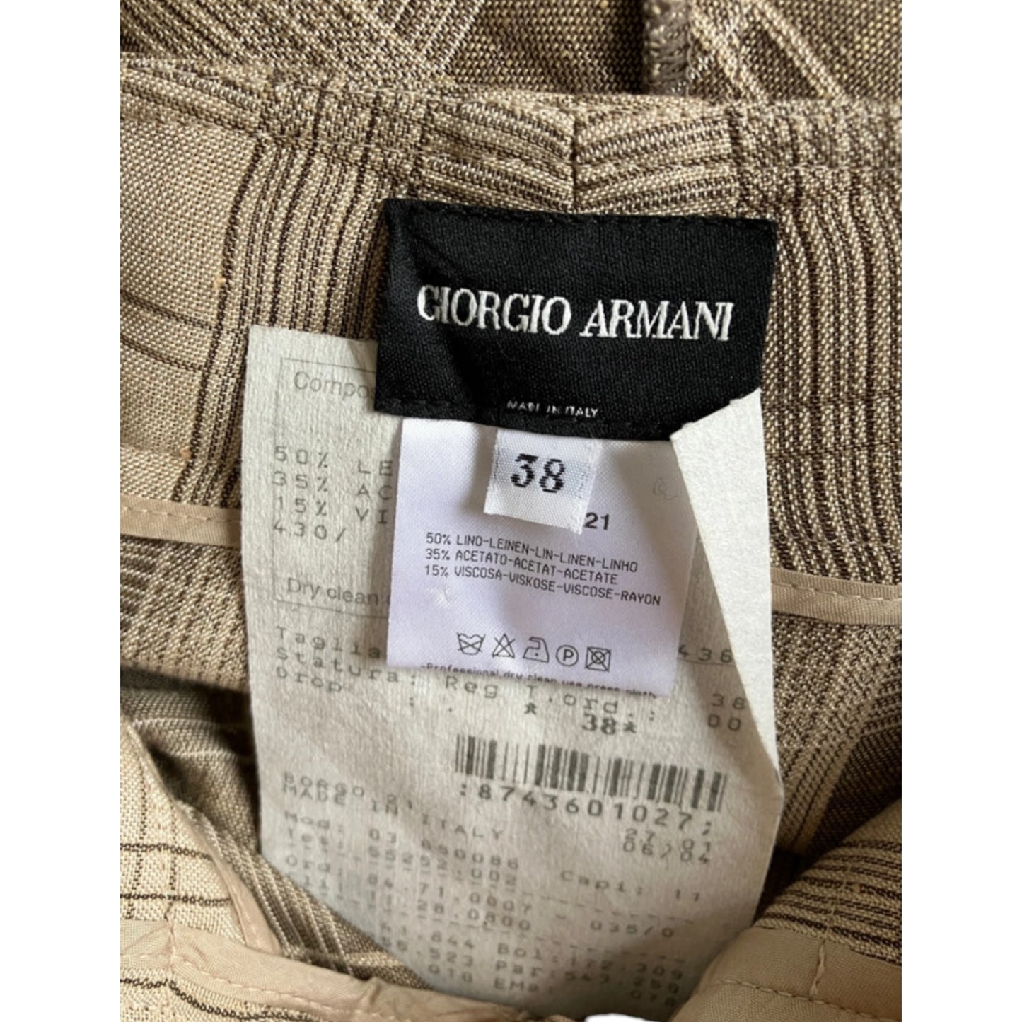 Vintage Armani beige brown 2006 Runway pants suit