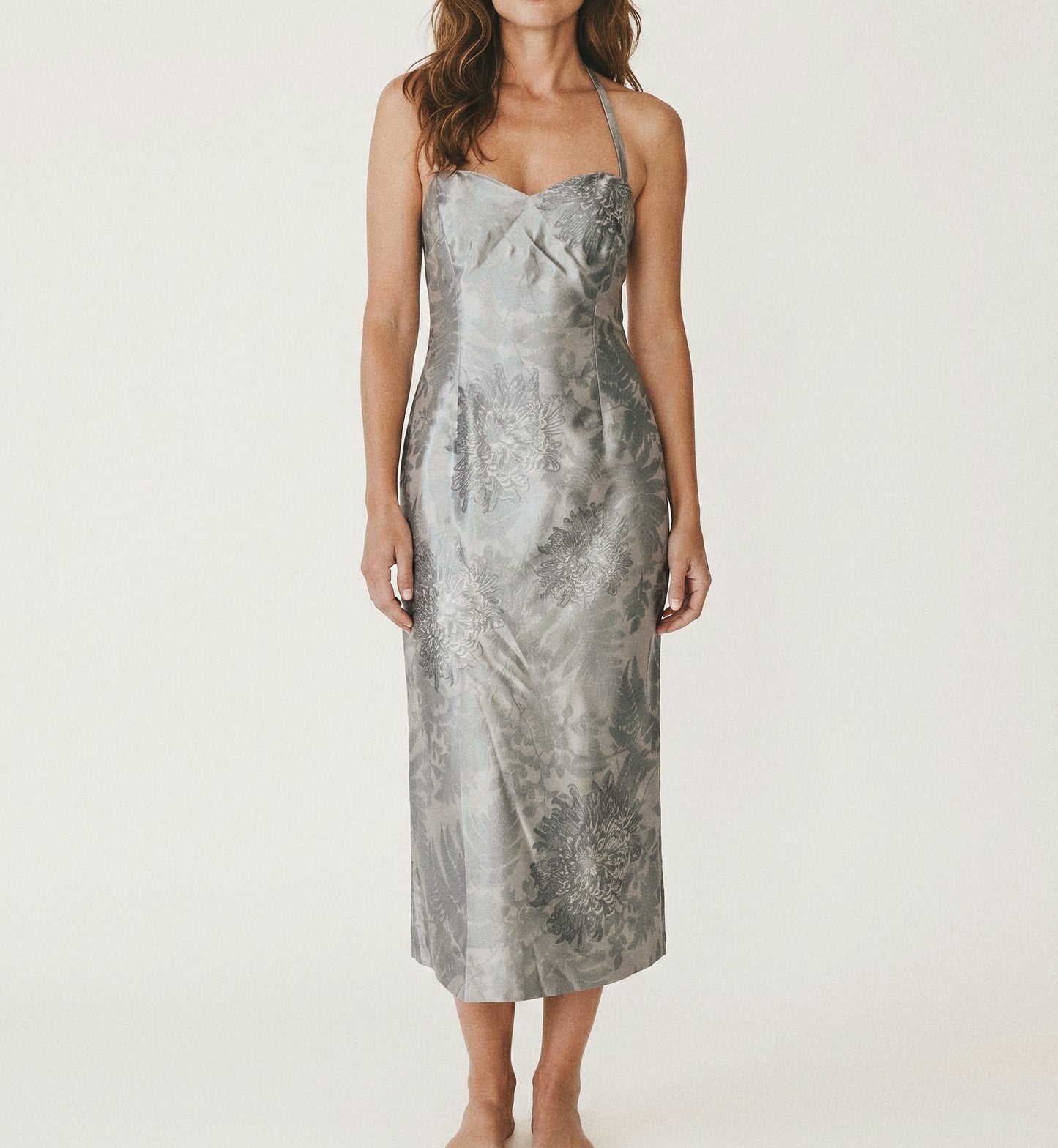 Vintage Chloé by Stella McCartney Iridescent Floral Printed metallic Dress Fall 2001 Collection