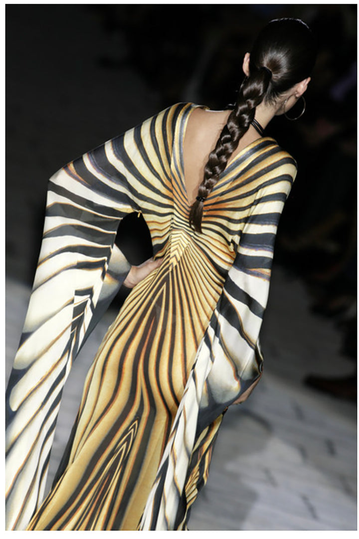 Vintage 2007 S/S ROBERTO CAVALLI SILK
BUTTERFLY GOWN LOOK #44