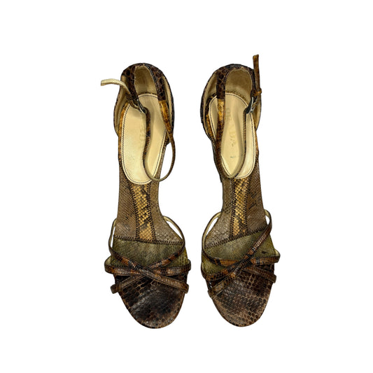 Vintage rare Prada multicolored python skin wedges / 39