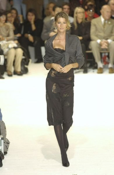 Vintage Dolce & Gabbana Spring black sheer 2002 Runway worn by Gisele Bündchen Dress