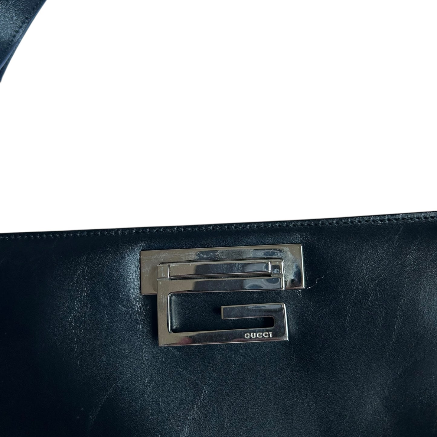 Vintage Gucci by Tom Ford interlocking black leather shoulder bag