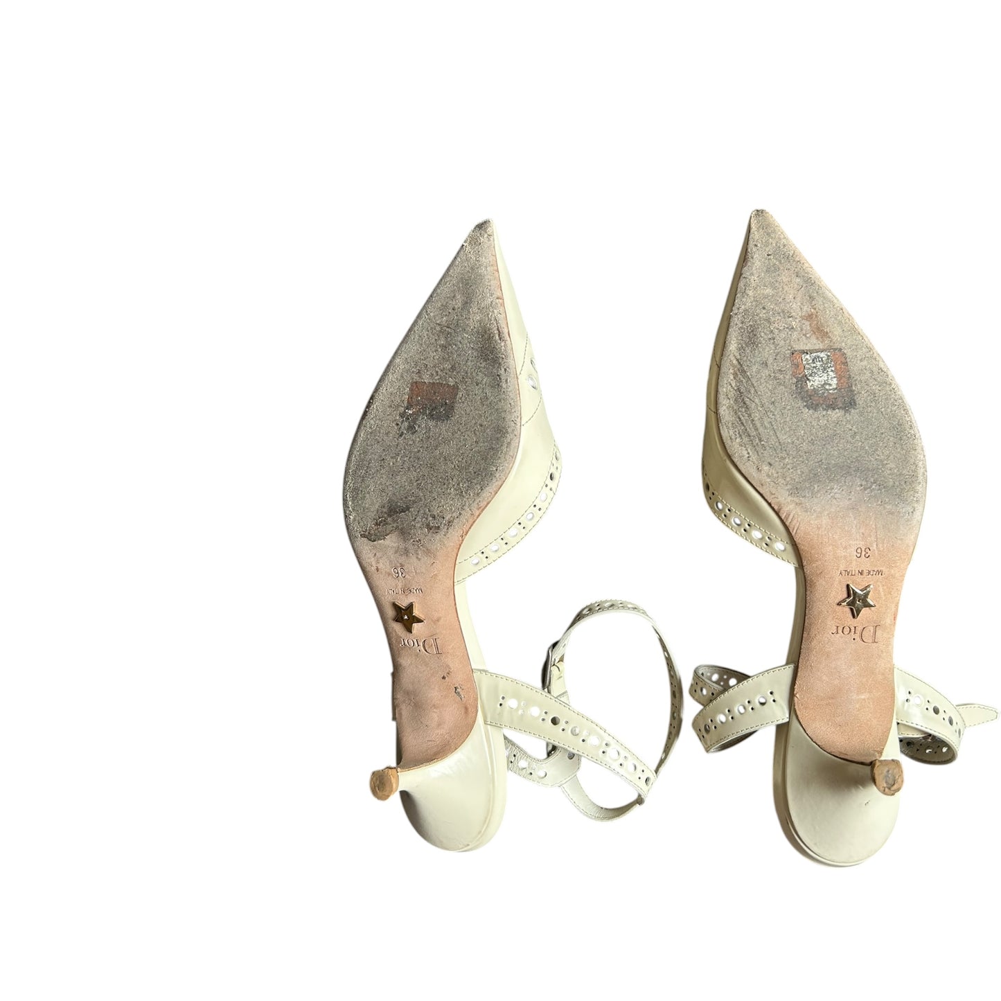 Dior J’adior Gang ivory slingback heels / 36