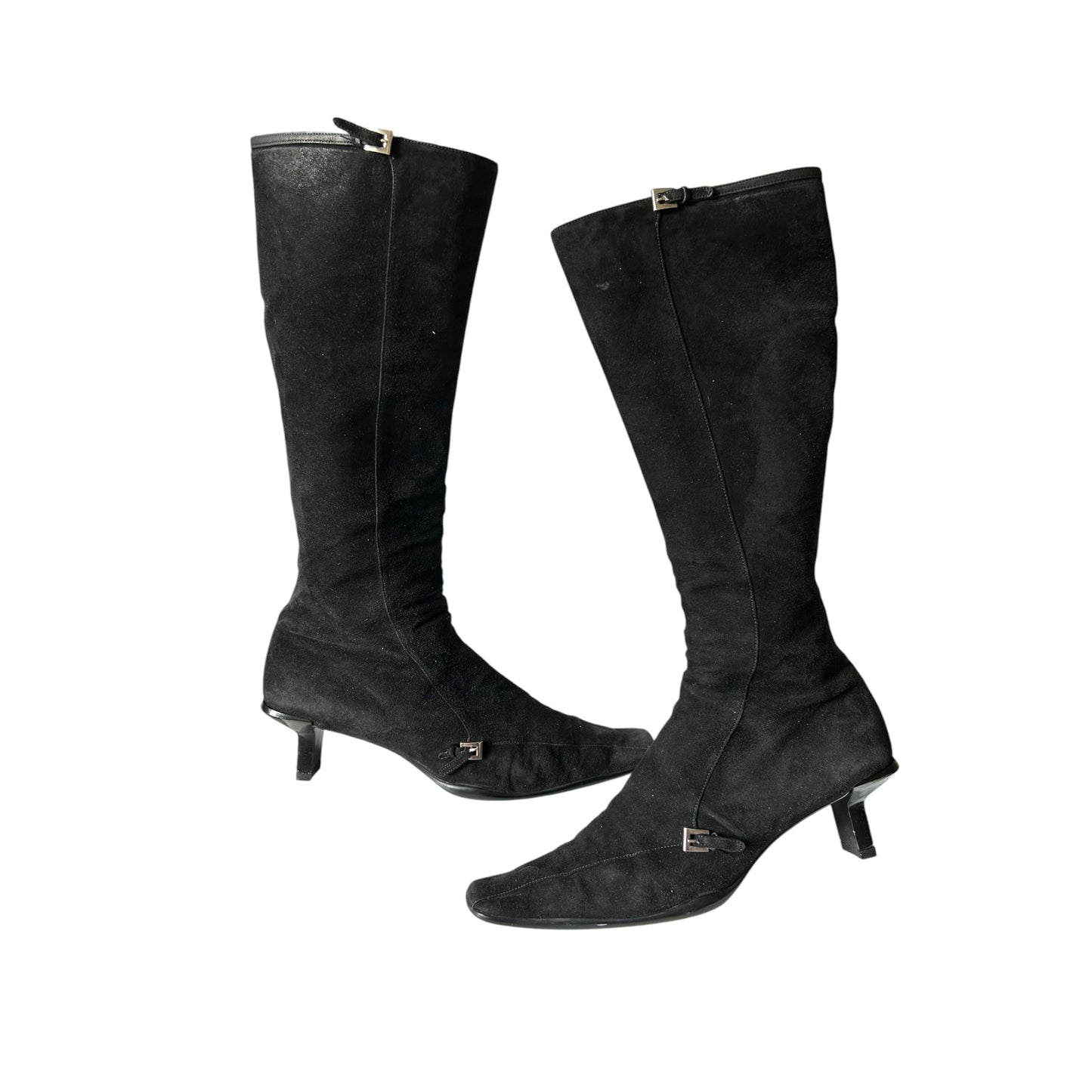 Vintage Prada rare suede 90s buckle boots / 39