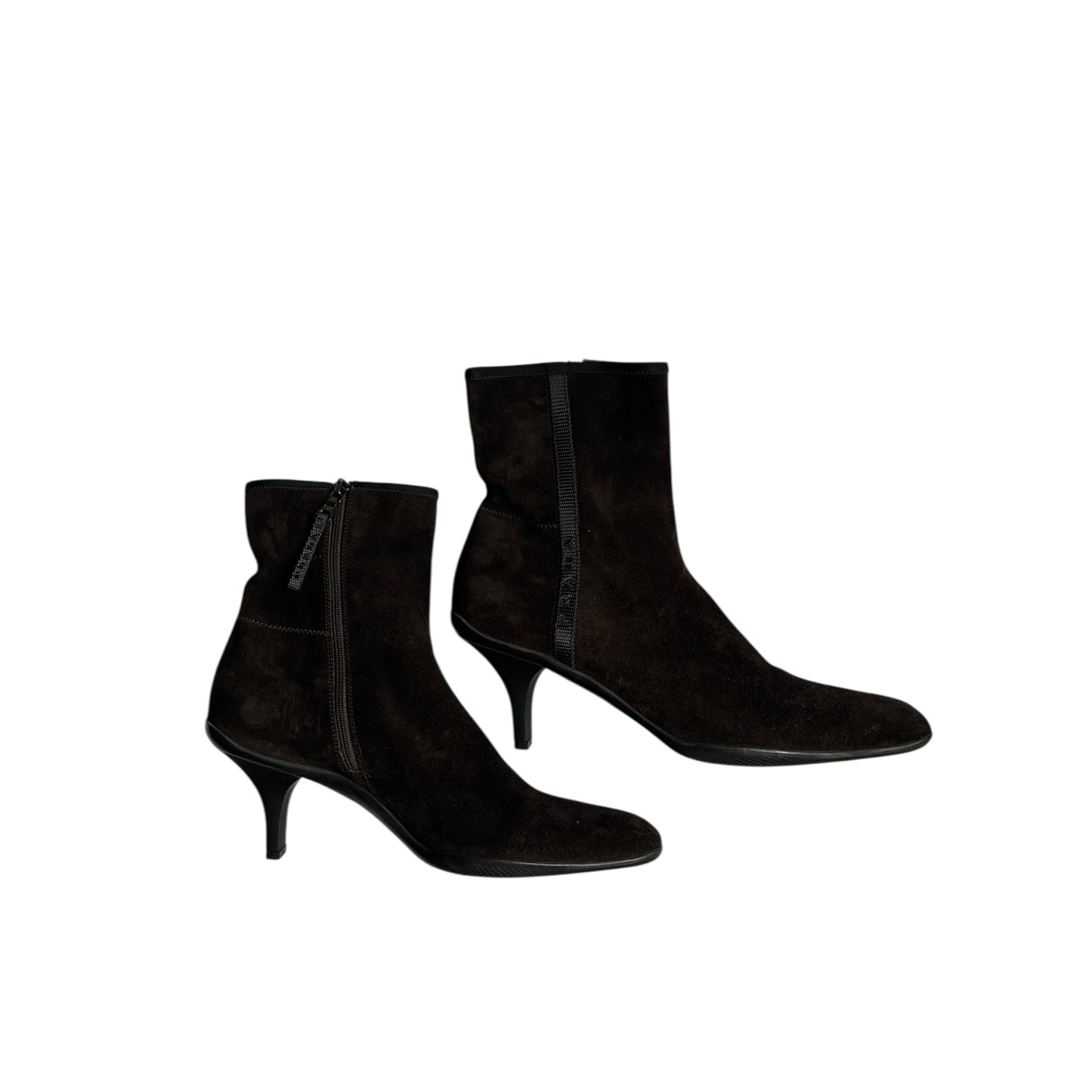 Vintage Prada brown suede ankle boots / 38.5