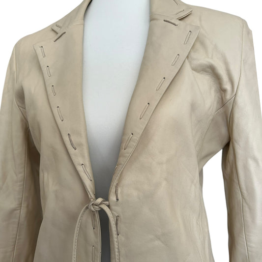 Vintage Dolce&Gabbana beige leather jacket