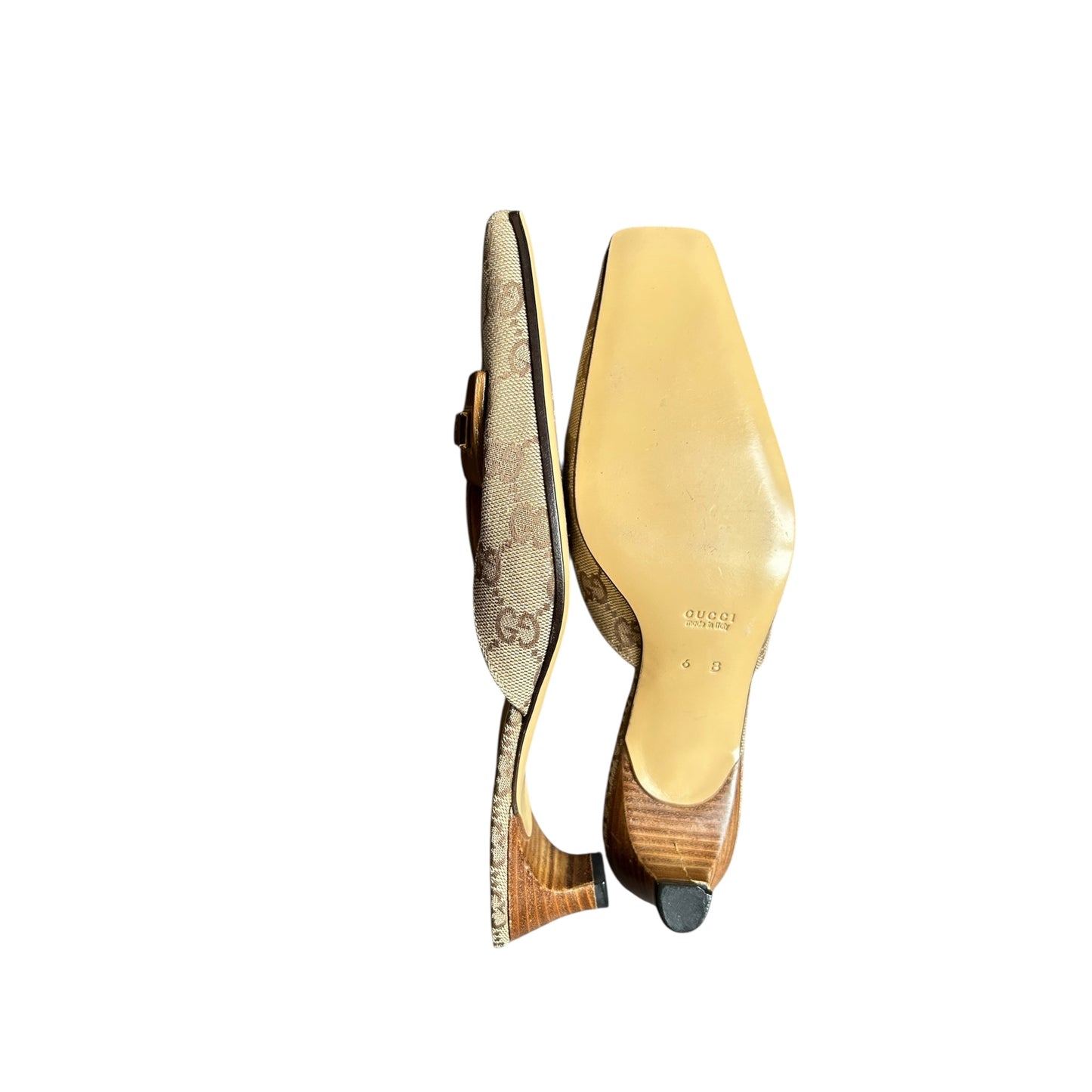 Vintage Gucci GG monogram mule heels / 36