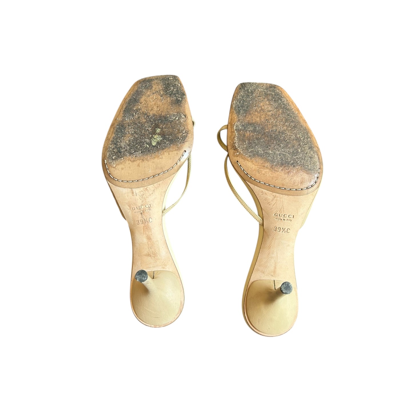 Vintage Gucci by Tom Ford cream mule heels/ 39.5