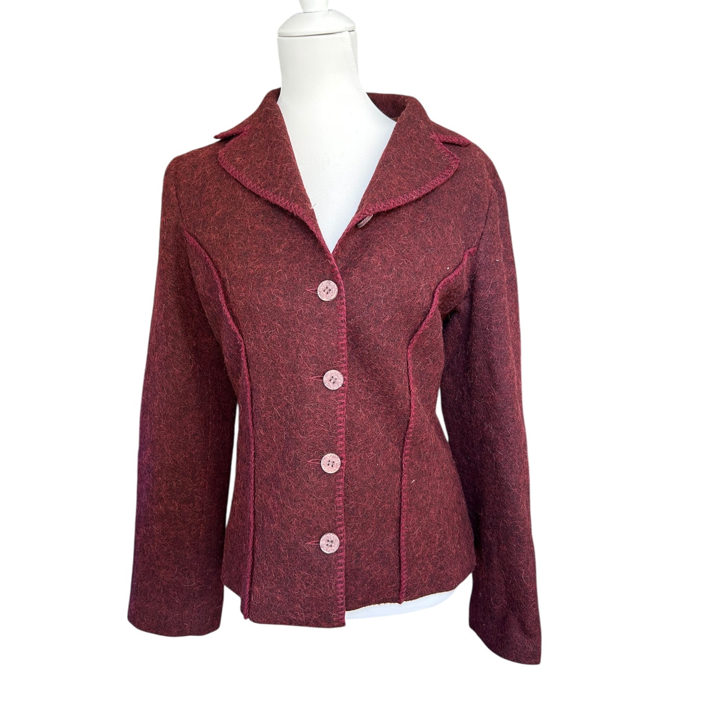 Vintage Cavalli mohair wool burgundy blazer