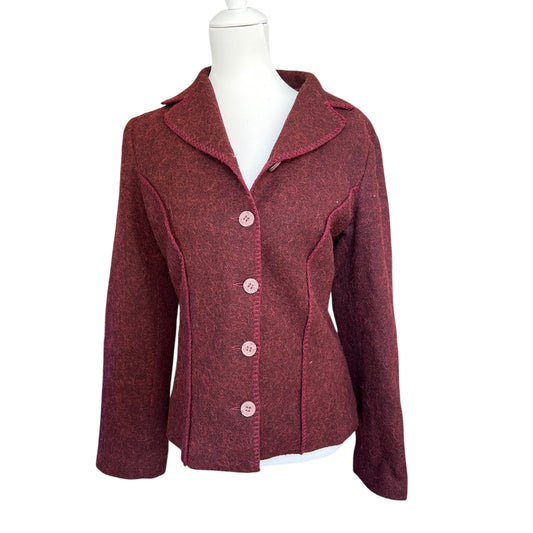 Vintage Cavalli mohair wool burgundy blazer