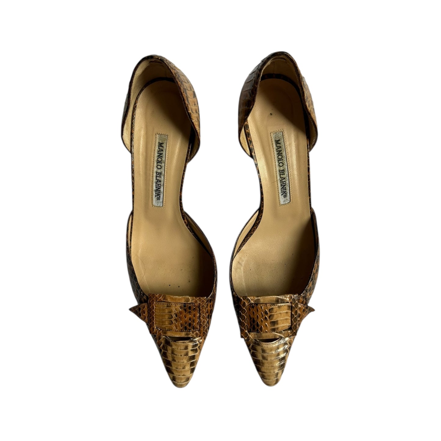 Vintage Manolo Blahnik python kitten heels / 39.5