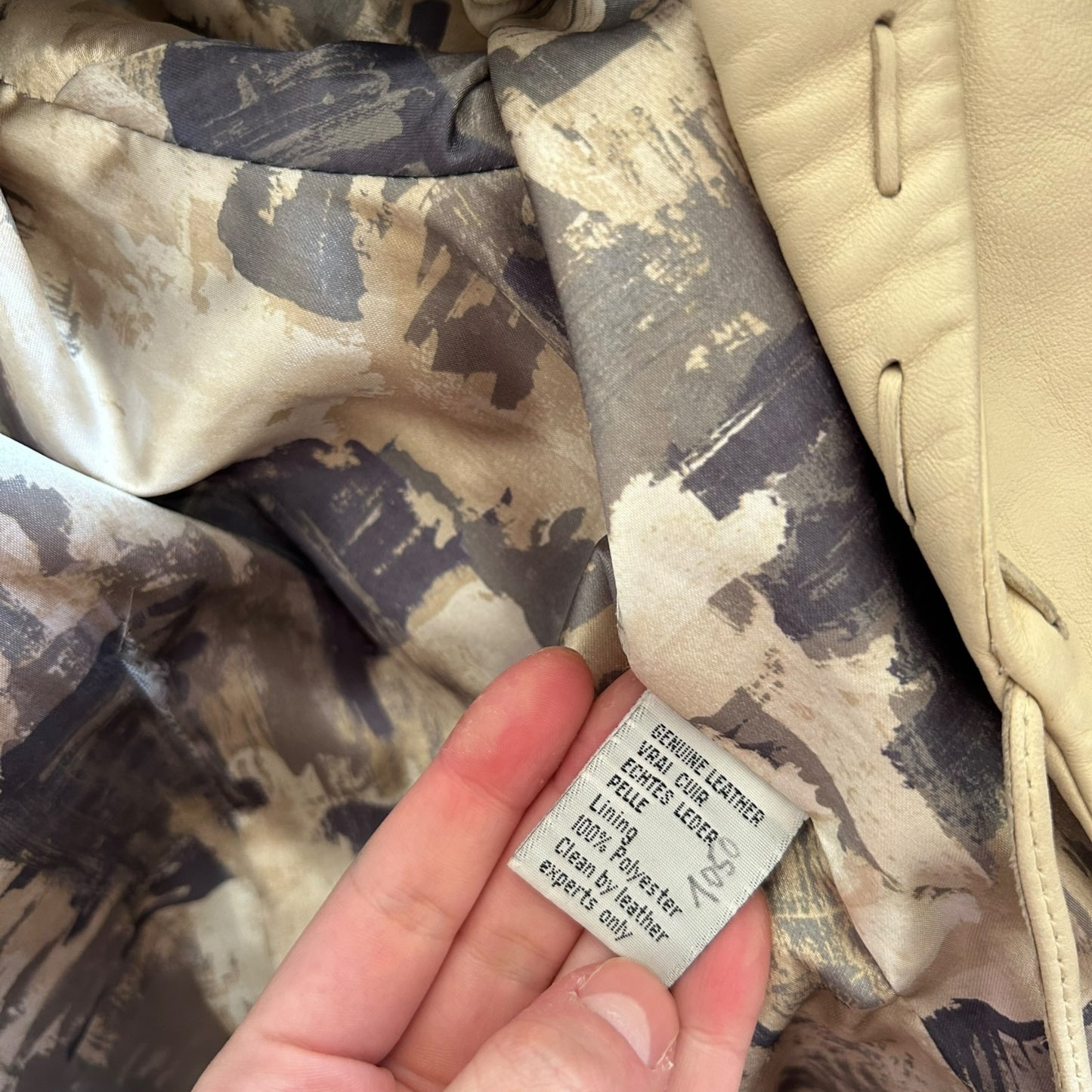 Vintage Dolce&Gabbana beige leather jacket