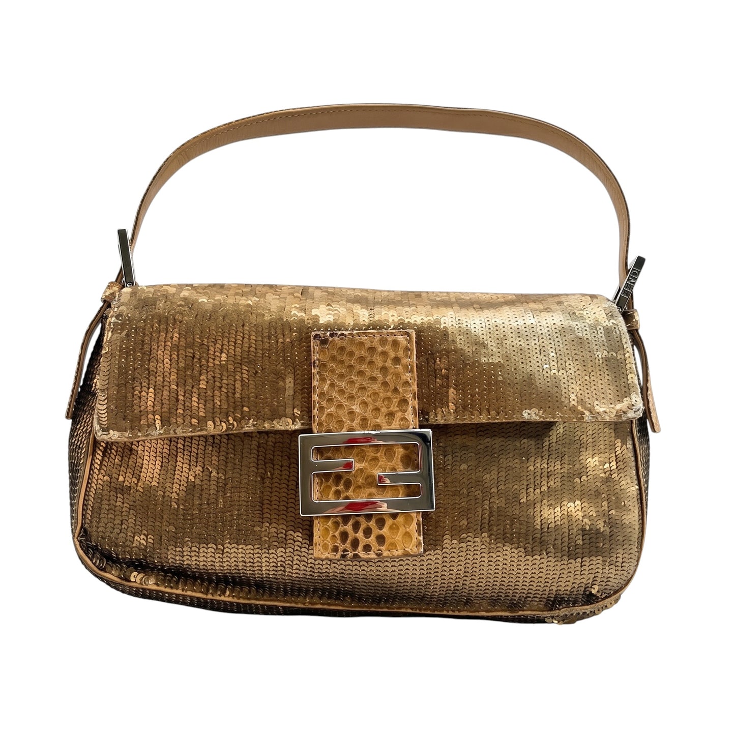 Vintage Fendi Baguette Gold Sequin Bag | Rare Fendi Shoulder Bag