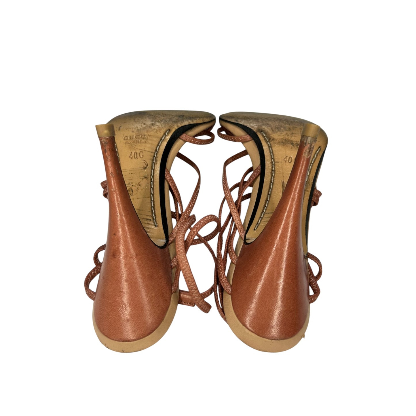 Vintage Gucci by Tom Ford strapped pink sandal heels / 40