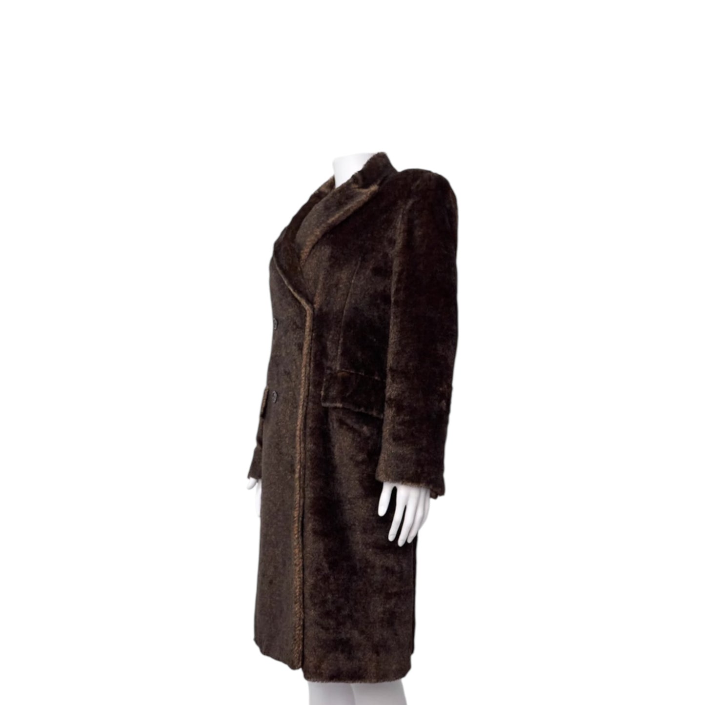 Vintage Prada Fall Runway 1997 Brown Mohair Double Breasted Coat