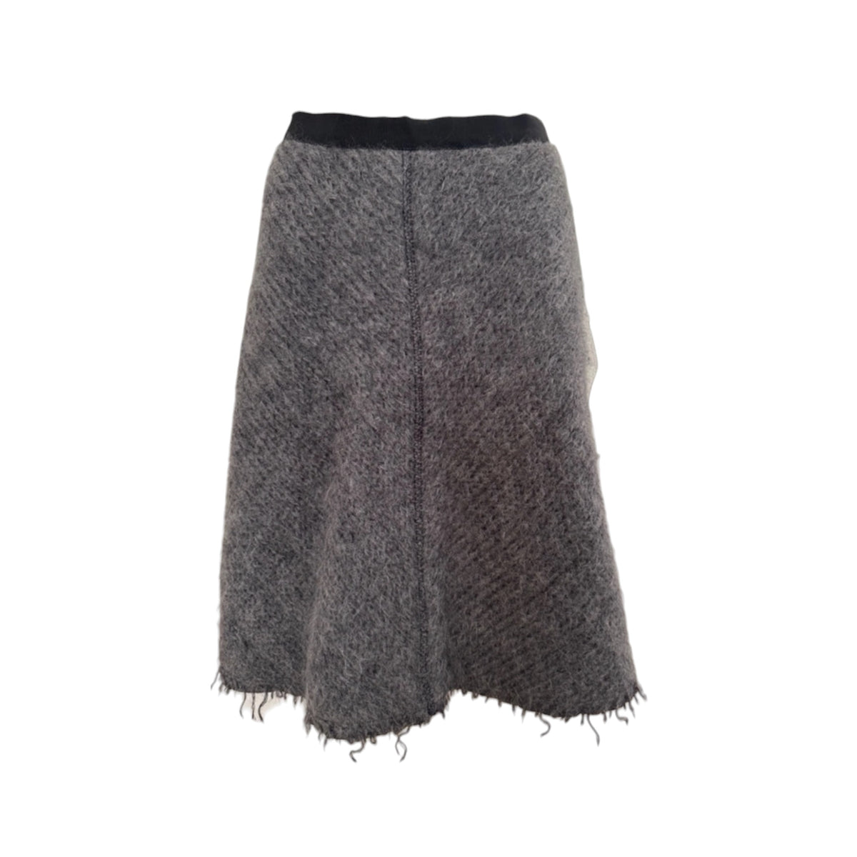 Vintage Prada mohair gray midi skirt