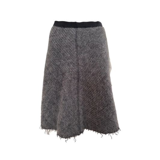 Vintage Prada mohair gray midi skirt