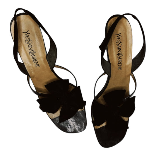 Vintage Yves Saint Laurent floral sandals / 40.5