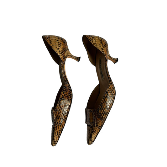 Vintage Manolo Blahnik python kitten heels / 39.5