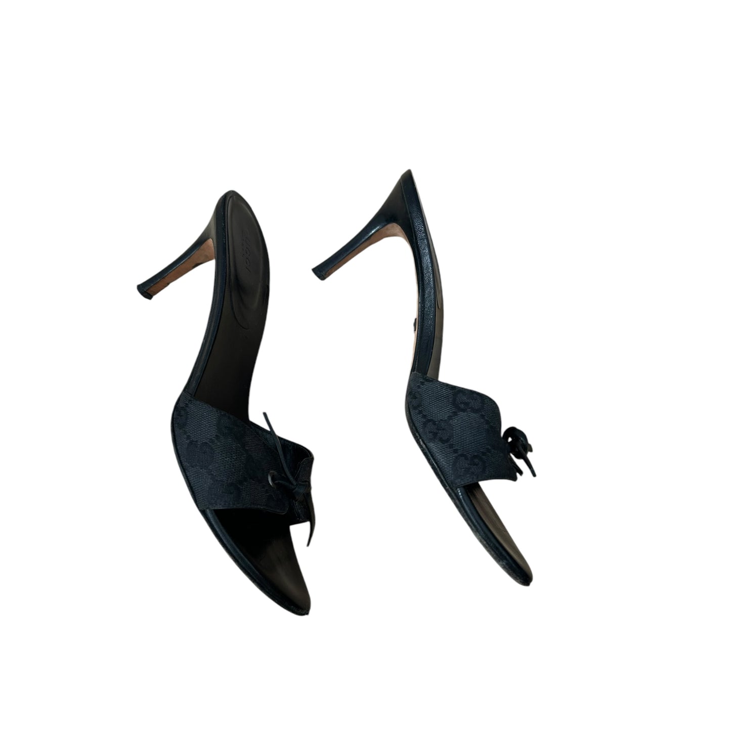 Vintage Gucci monogram black mule heels / IT37