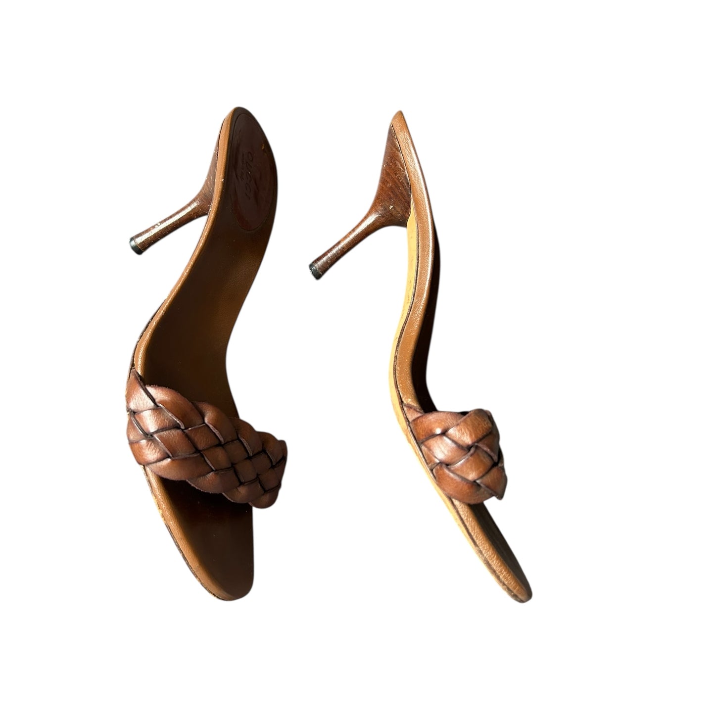 Vintage Gucci 90s brown leather mules / 37.5