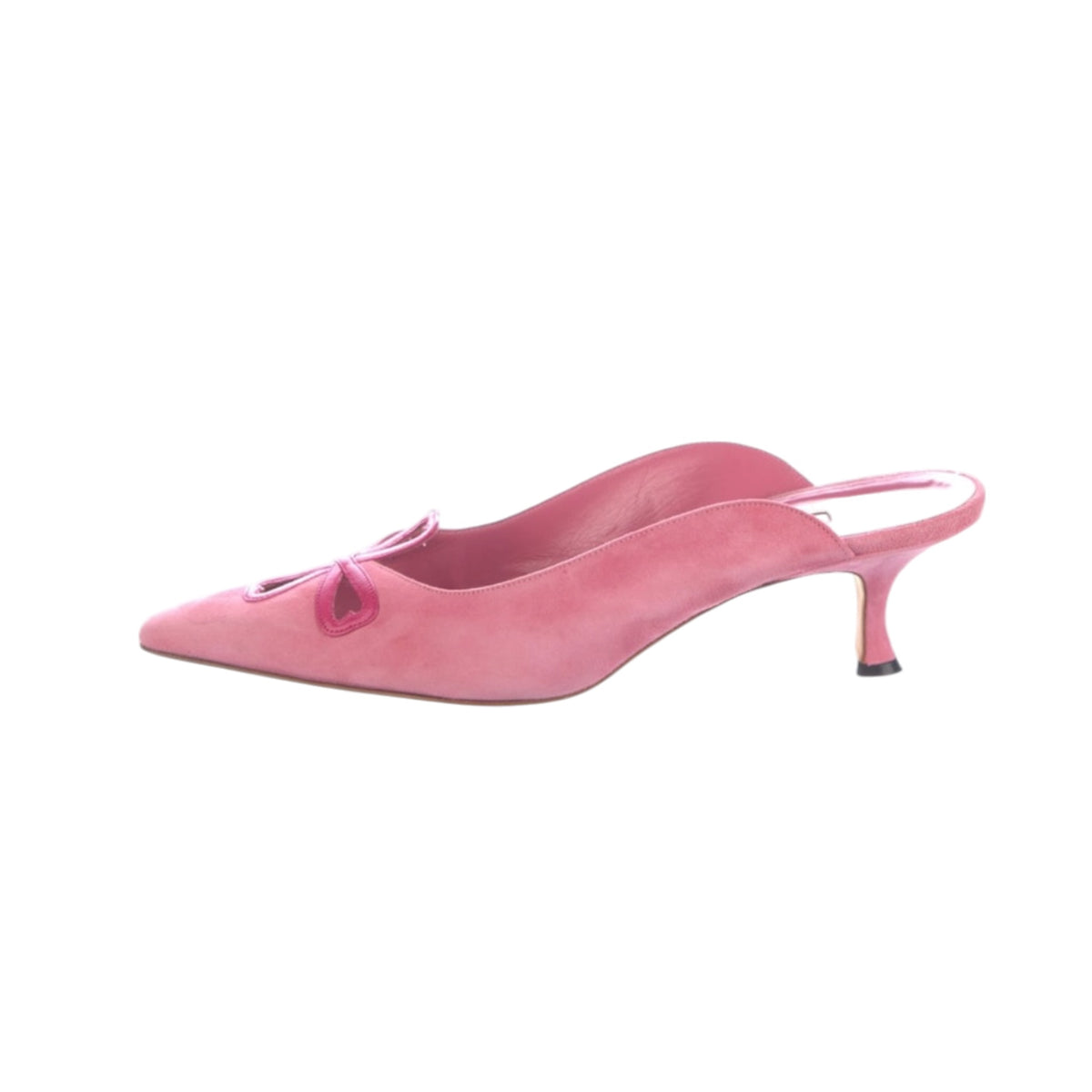 Vintage Manolo Blahnik pink suede floral mules / 39.5