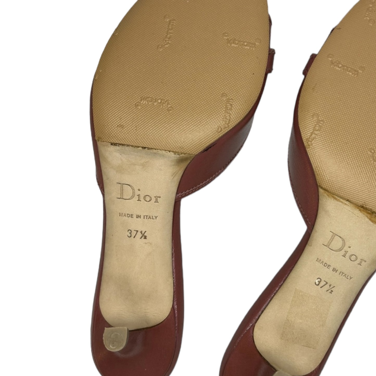 Vintage Dior open toe leather mules