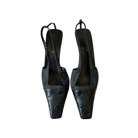 Vintage Gucci croc monogram GG FW 1997 runway heels / 36.5