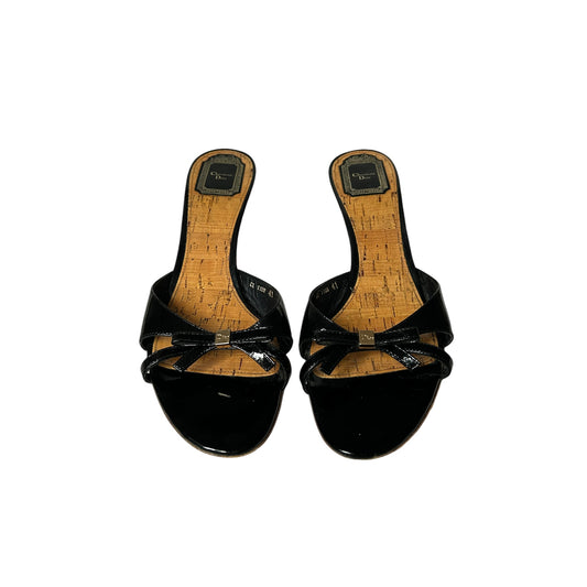 Vintage Dior bow tie mule heels / 41