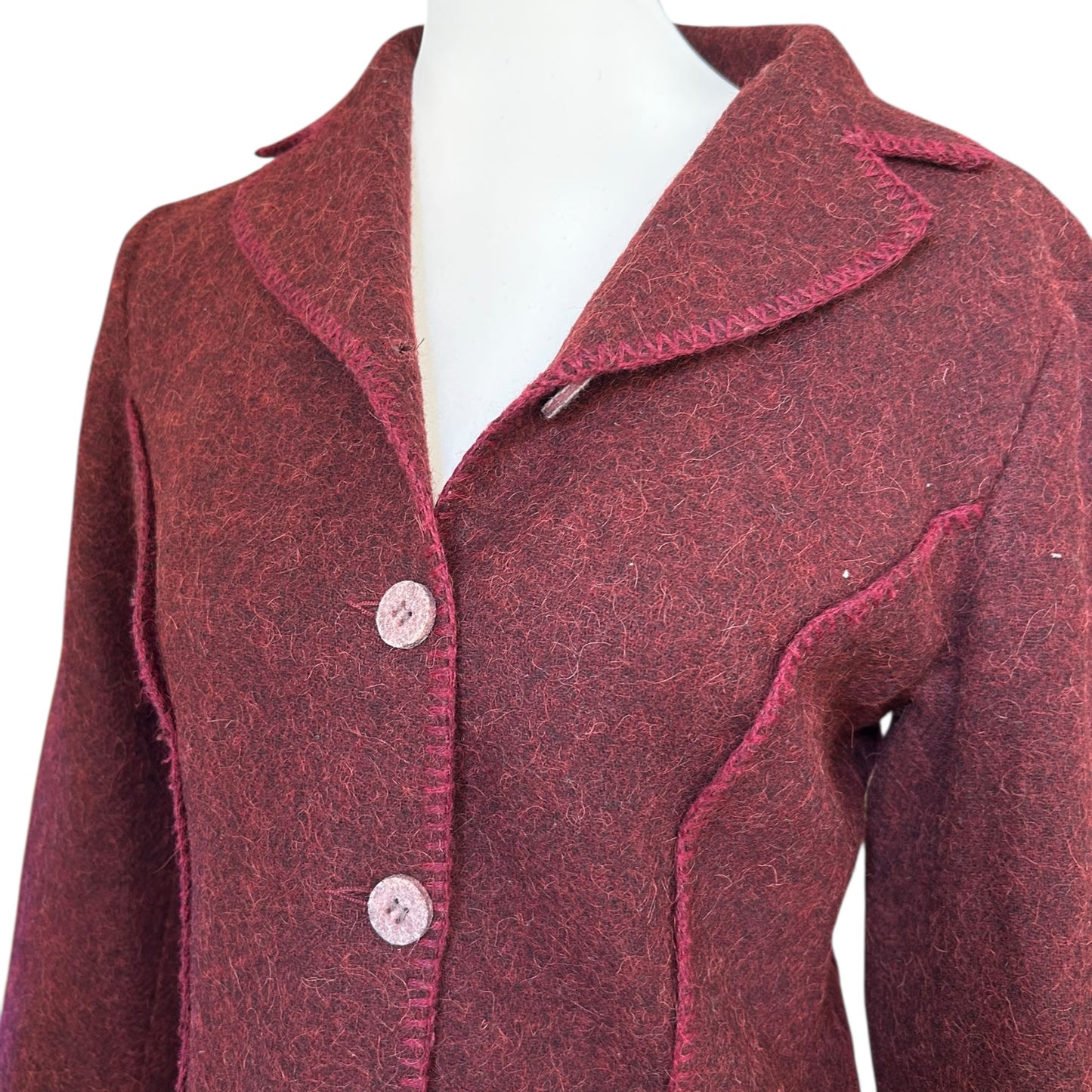 Vintage Cavalli mohair wool burgundy blazer