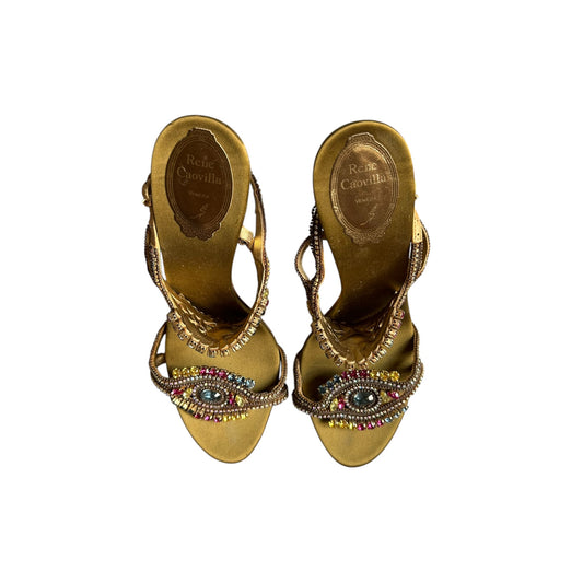Vintage Rene Caovilla beaded multicolor rare heels / 38