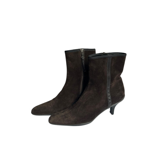 Vintage Prada brown suede ankle boots / 38.5