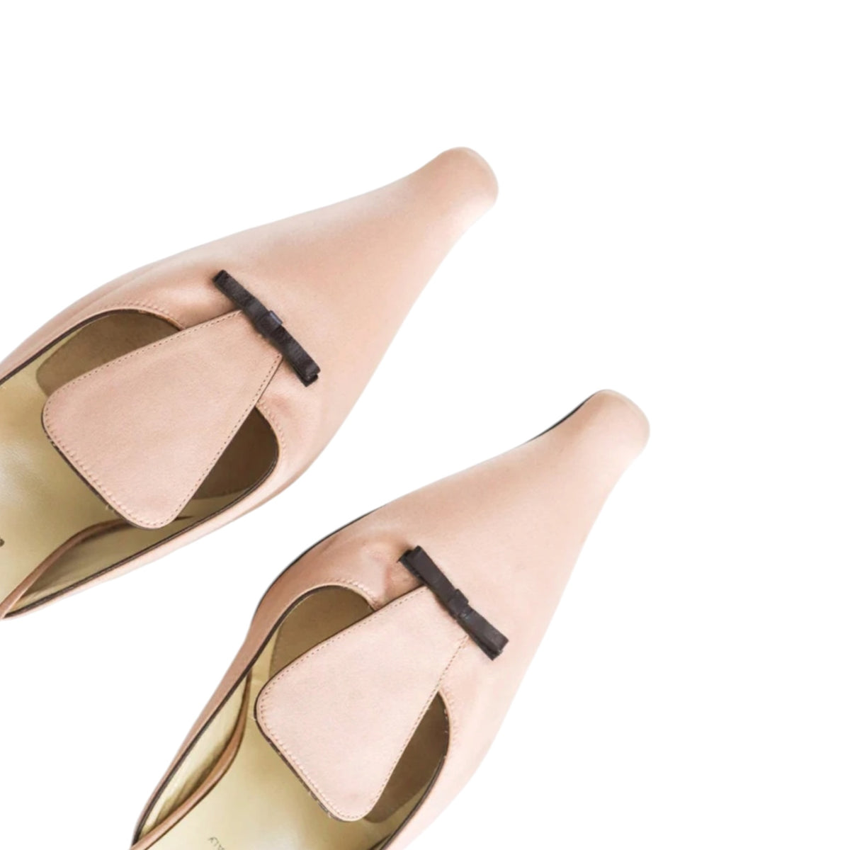 Vintage Prada satin pink bow mules / 37