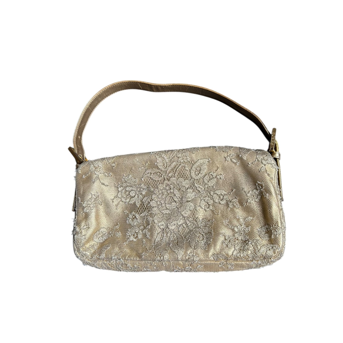 Vintage Fendi lace crystal baguette bag